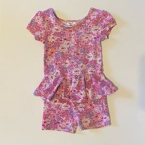 Dot Dot Smile 2T Floral Shortie Romper Peplum Twirl